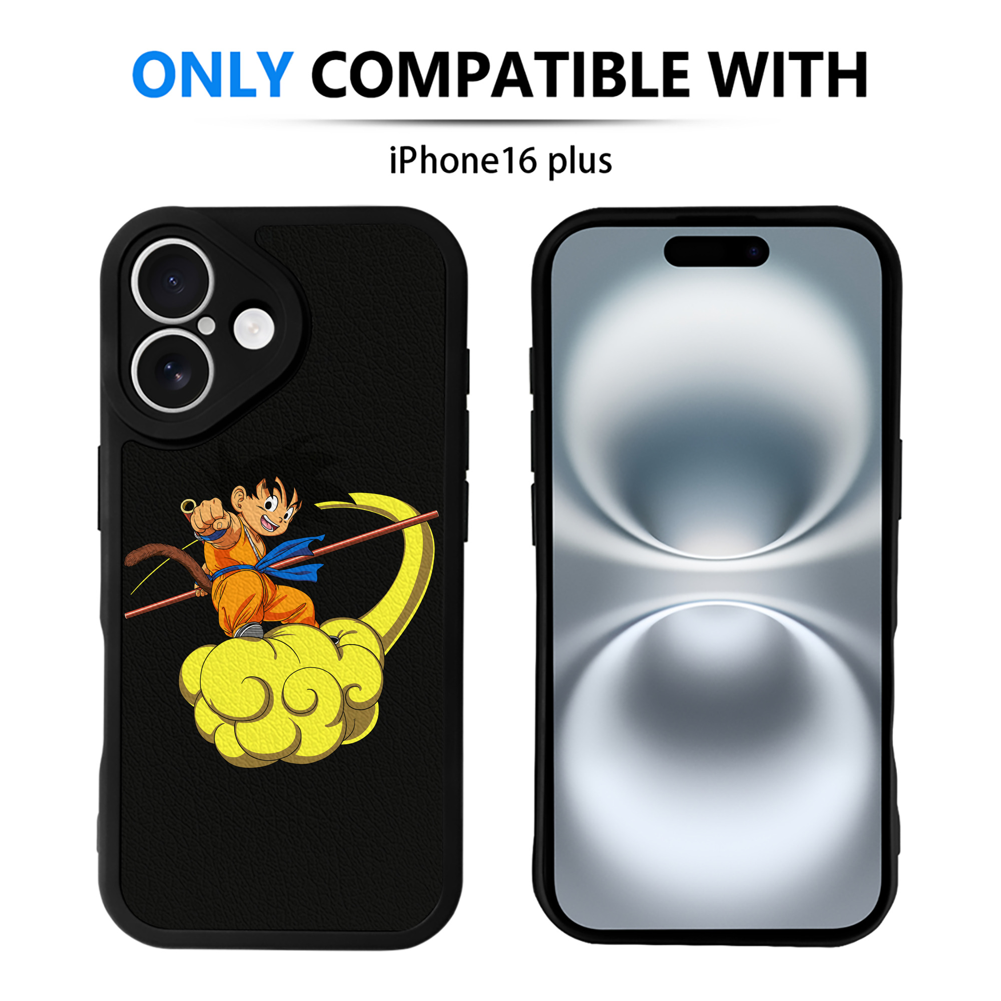 （画像用） ドラゴンボール 孫悟空（そん ごくう）Son Goku カカロット DRAGON BALL Kakarotto 【iPhone 16シリーズ対応】シリコンスマホケース（レザー調） 材質：シリコン